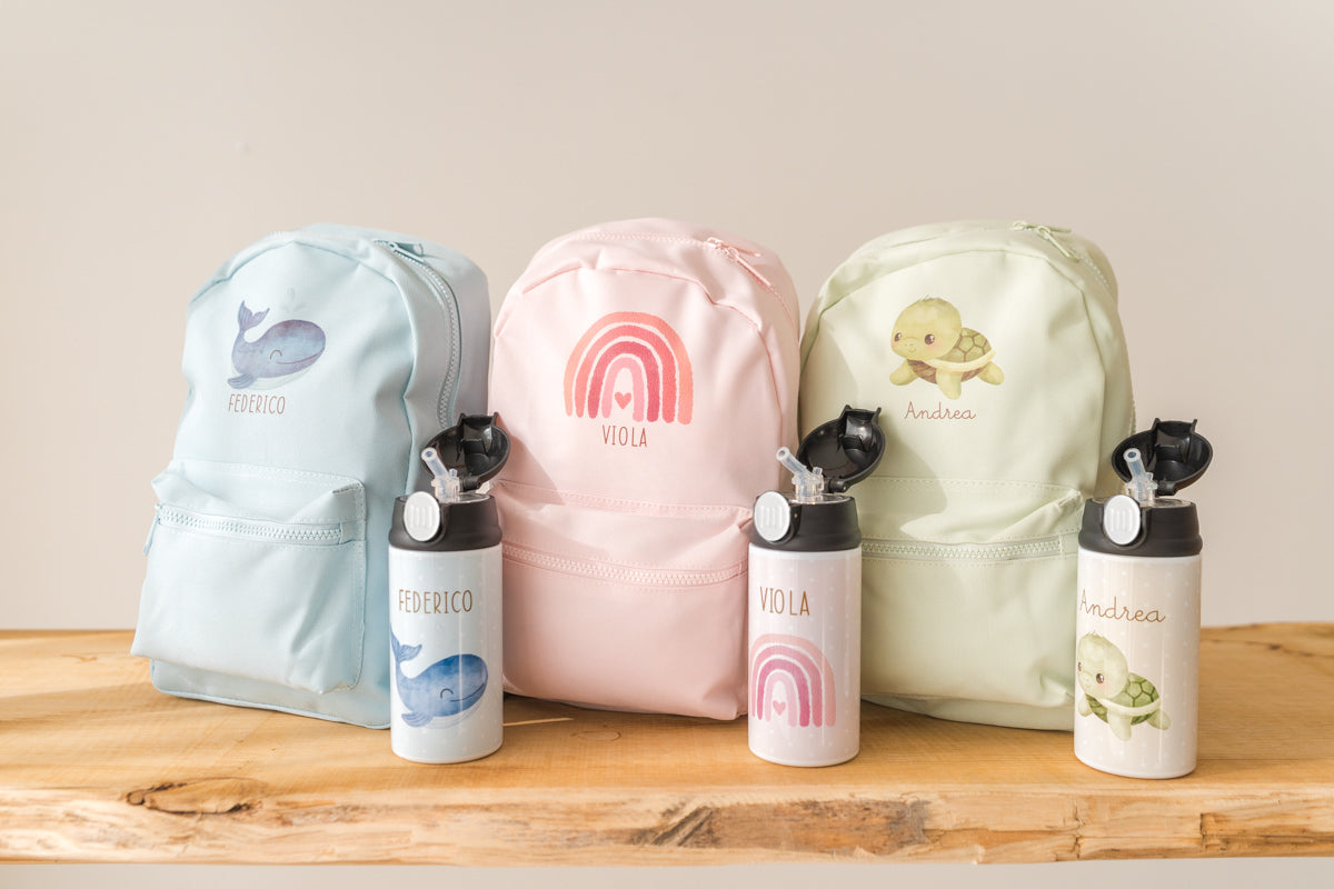 Set Zainetto + Borraccia termica personalizzati