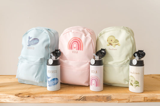 Set Zainetto + Borraccia termica personalizzati