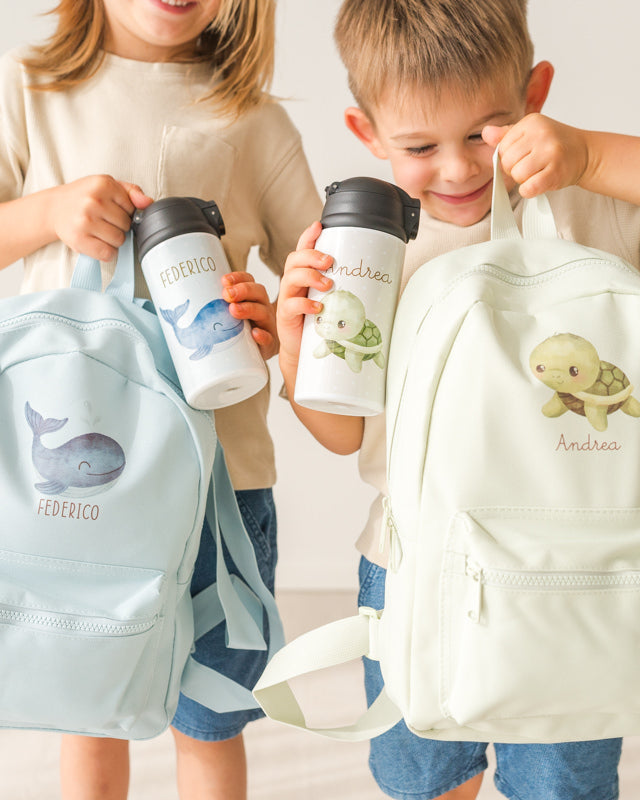 Set Zainetto + Borraccia termica personalizzati